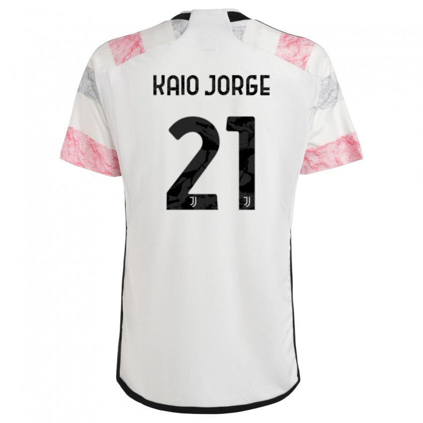 Herren Kaio Jorge #21 Weiß Rosa Auswärtstrikot Trikot 2023/24 T-Shirt Österreich