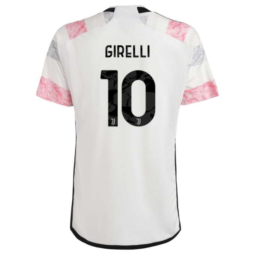 Herren Cristiana Girelli #10 Weiß Rosa Auswärtstrikot Trikot 2023/24 T-Shirt Österreich