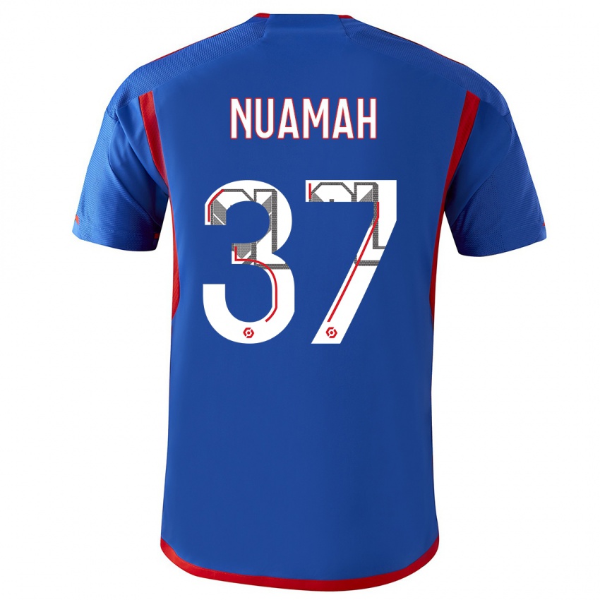 Herren Ernest Nuamah #37 Blau Rot Auswärtstrikot Trikot 2023/24 T-Shirt Österreich