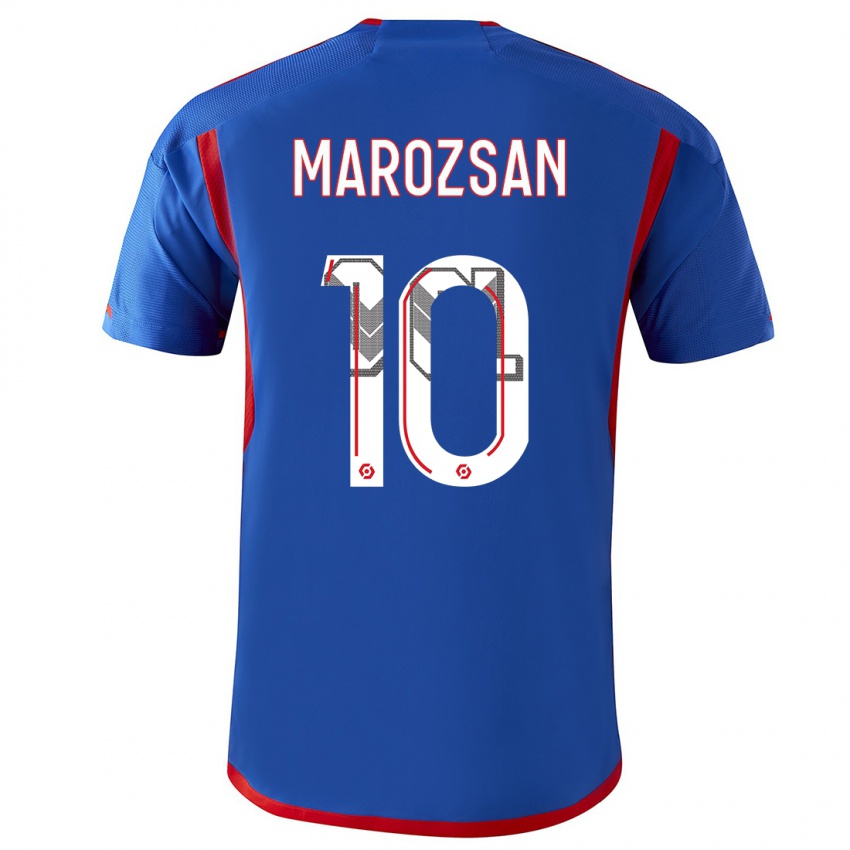 Herren Dzsenifer Marozsan #10 Blau Rot Auswärtstrikot Trikot 2023/24 T-Shirt Österreich