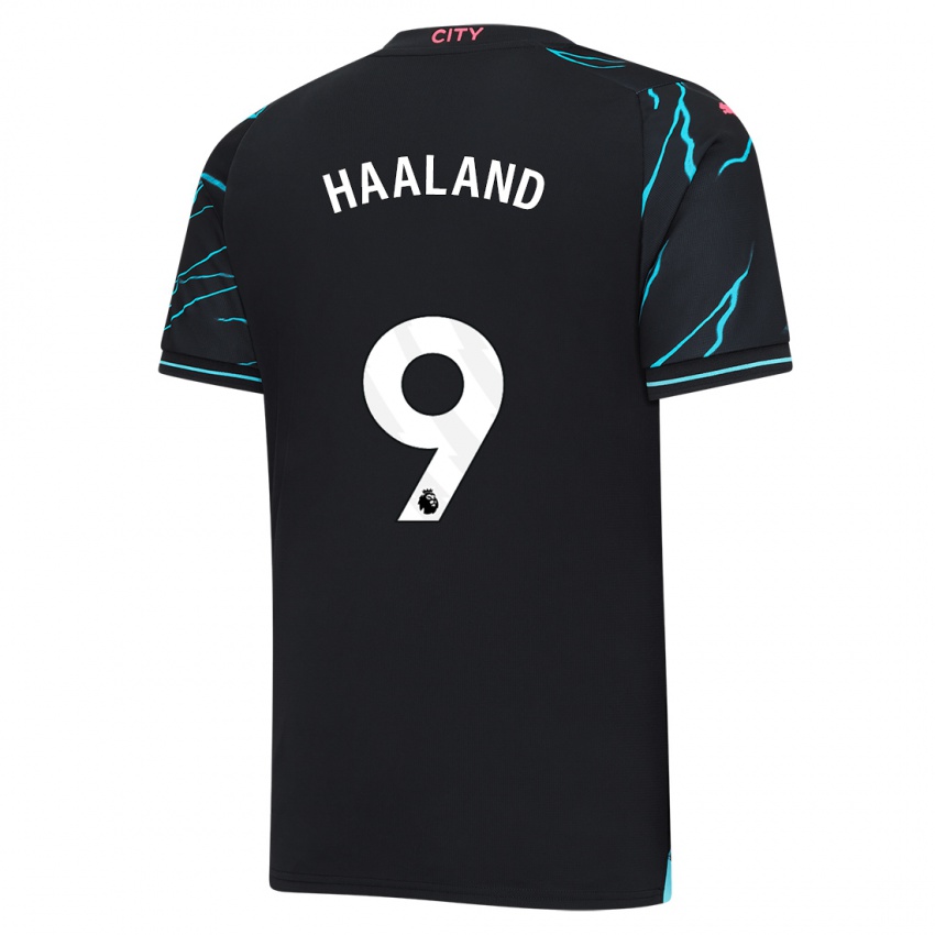 Herren Erling Haaland #9 Dunkelblau Ausweichtrikot Trikot 2023/24 T-Shirt Österreich