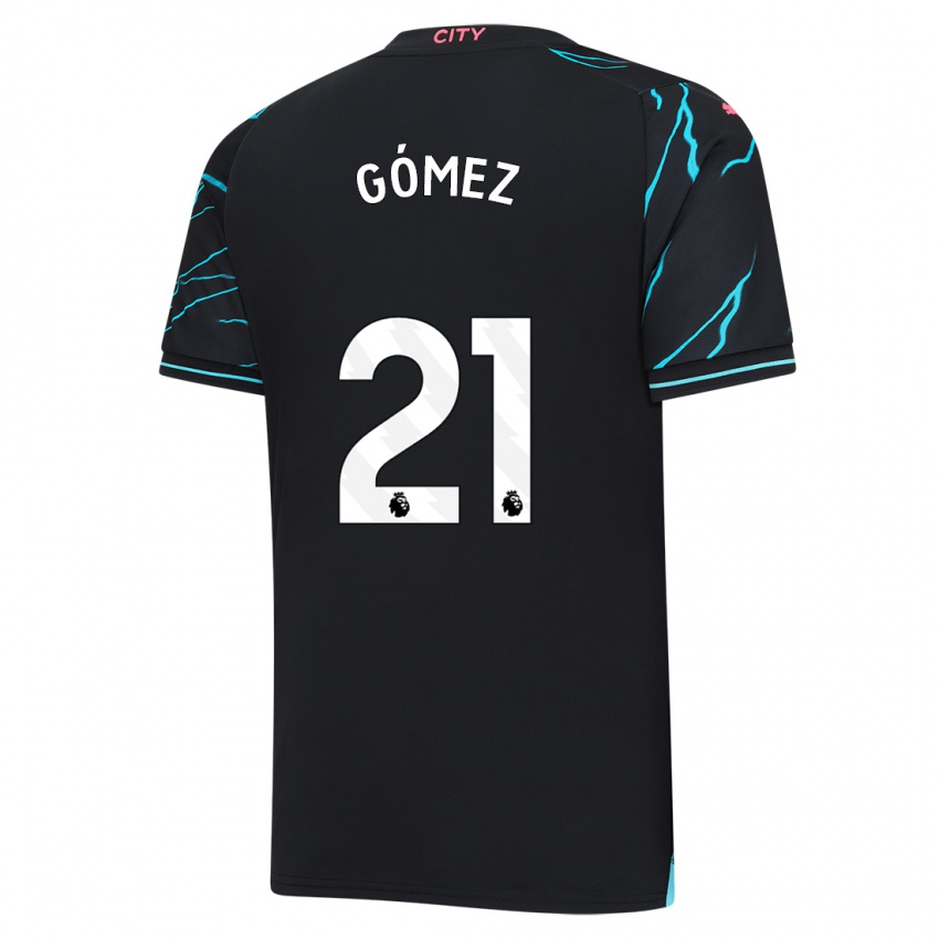 Herren Sergio Gómez #21 Dunkelblau Ausweichtrikot Trikot 2023/24 T-Shirt Österreich