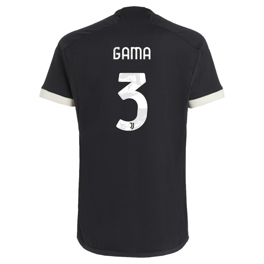 Herren Sara Gama #3 Schwarz Ausweichtrikot Trikot 2023/24 T-Shirt Österreich