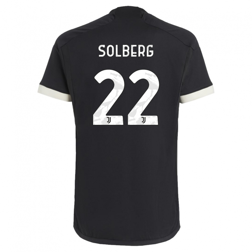 Herren Elias Solberg #22 Schwarz Ausweichtrikot Trikot 2023/24 T-Shirt Österreich
