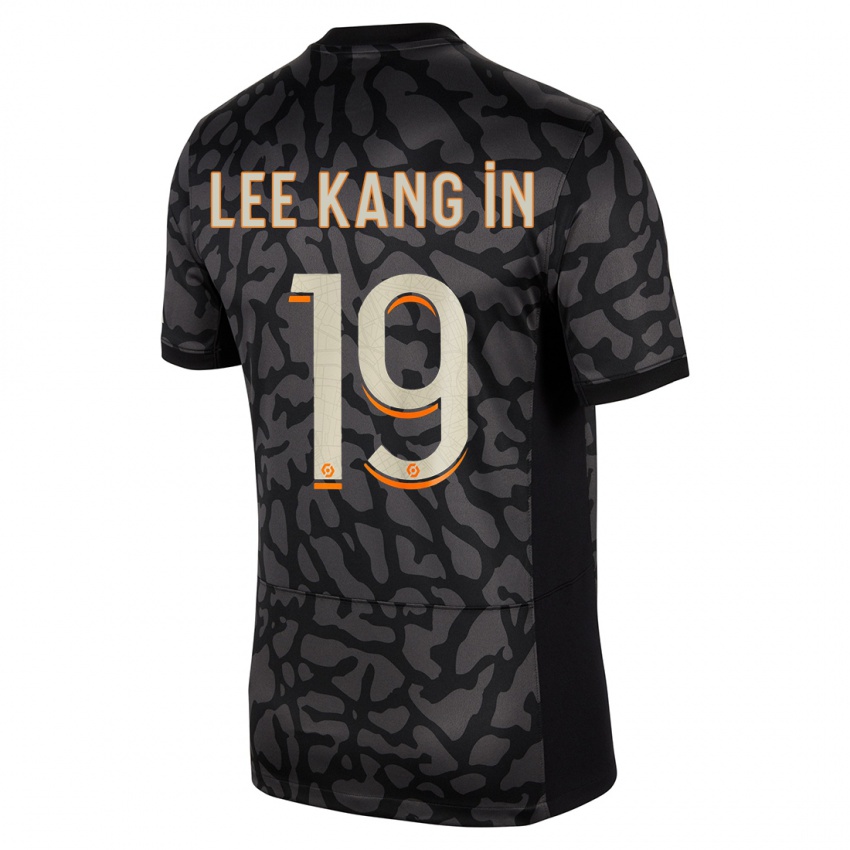 Herren Kang-In Lee #19 Schwarz Ausweichtrikot Trikot 2023/24 T-Shirt Österreich