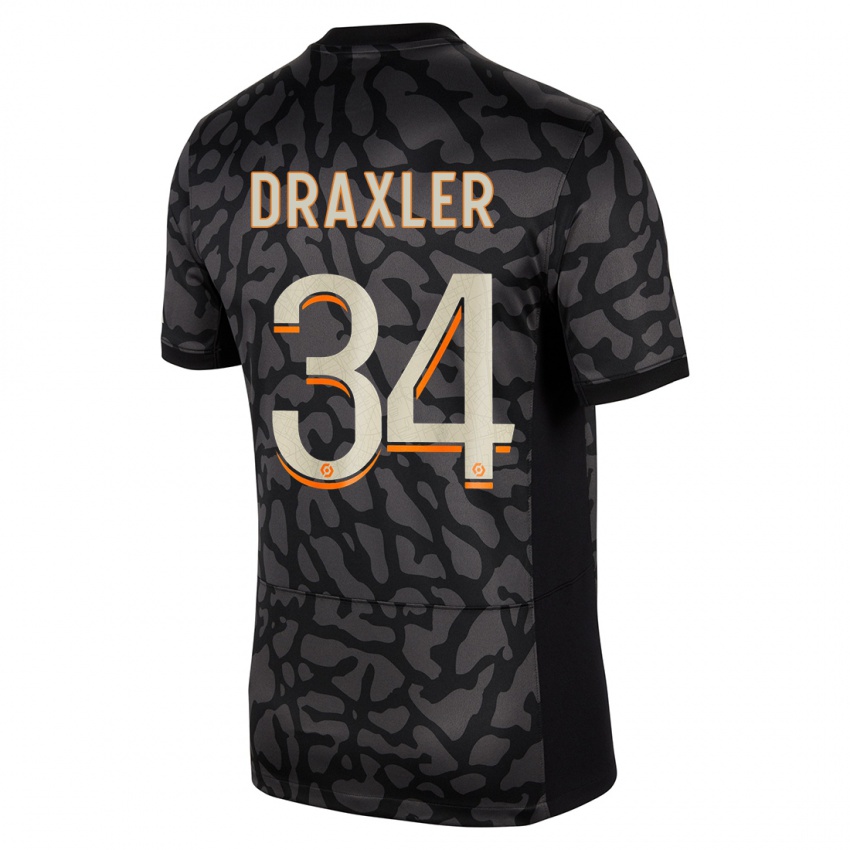 Herren Julian Draxler #34 Schwarz Ausweichtrikot Trikot 2023/24 T-Shirt Österreich