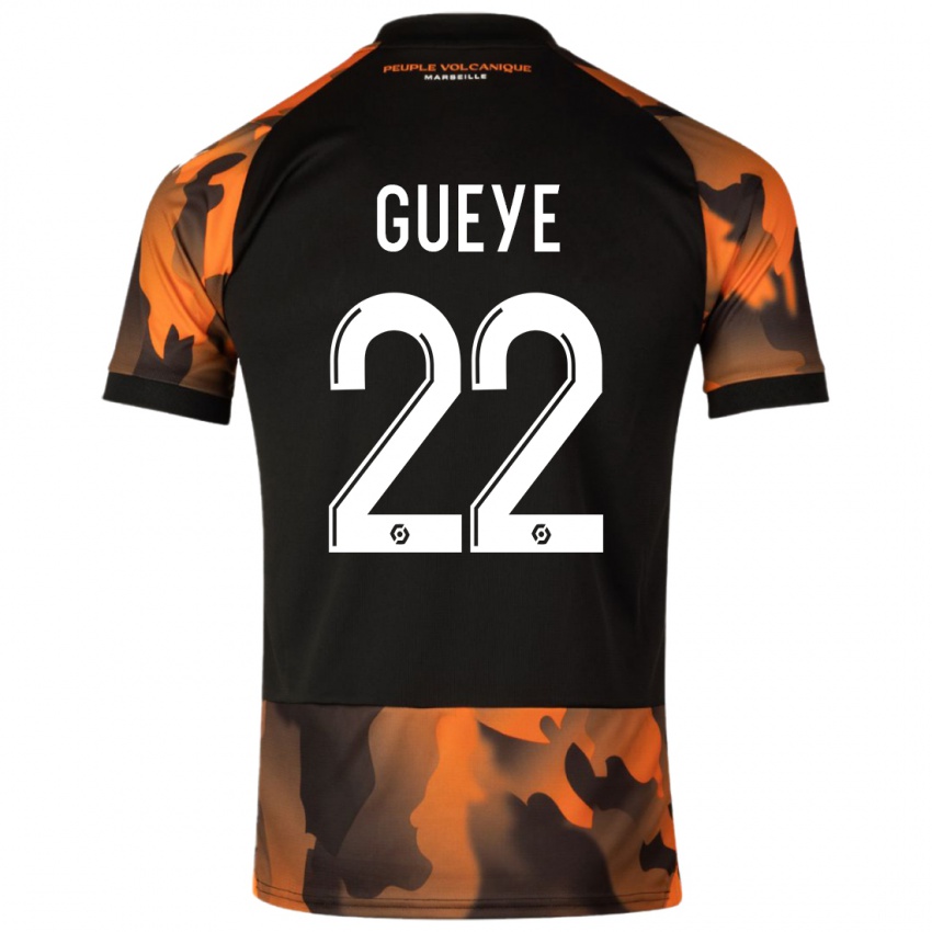 Herren Pape Gueye #22 Schwarzorange Ausweichtrikot Trikot 2023/24 T-Shirt Österreich