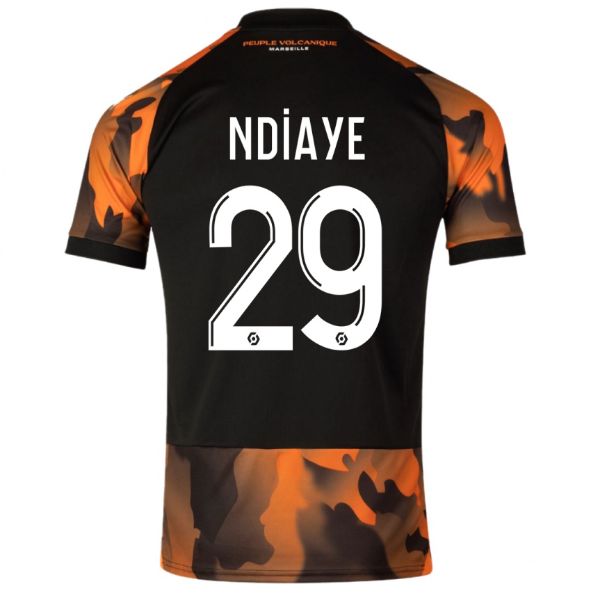 Herren Iliman Ndiaye #29 Schwarzorange Ausweichtrikot Trikot 2023/24 T-Shirt Österreich