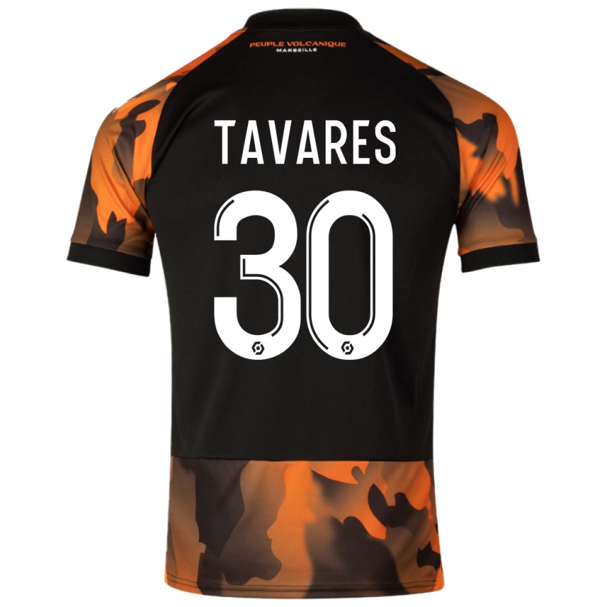 Herren Nuno Tavares #30 Schwarzorange Ausweichtrikot Trikot 2023/24 T-Shirt Österreich