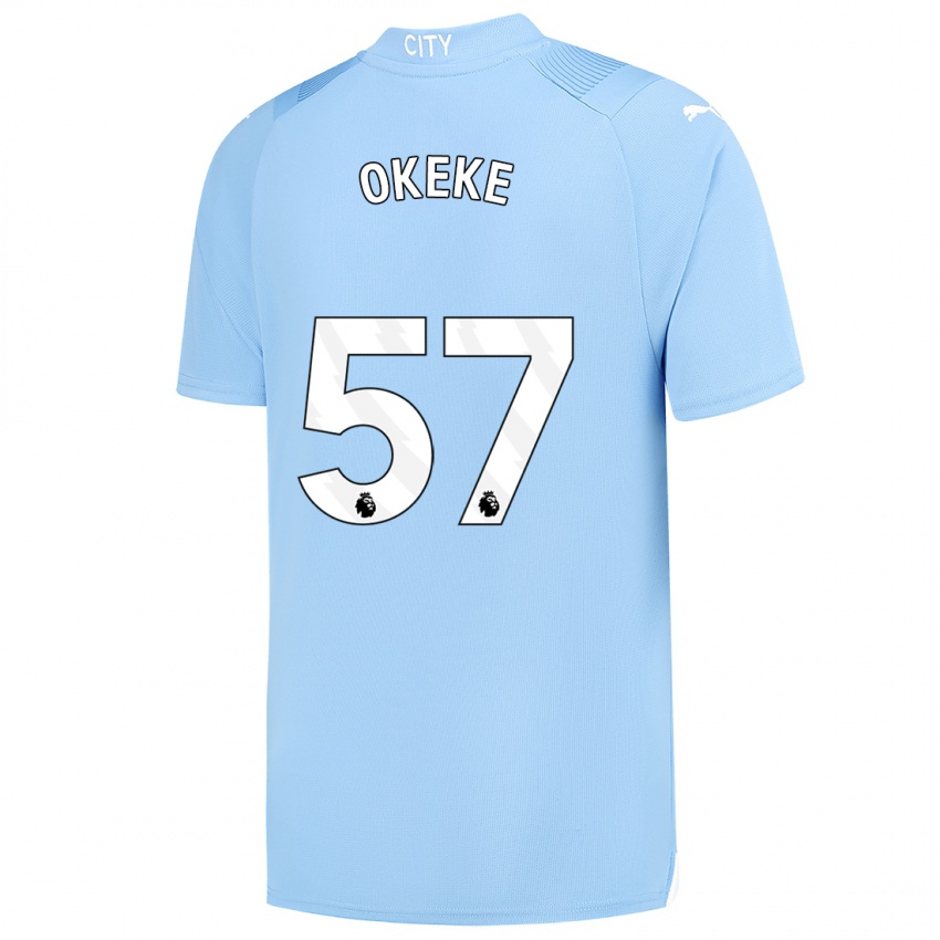Damen Michael Okeke #57 Hellblau Heimtrikot Trikot 2023/24 T-Shirt Österreich