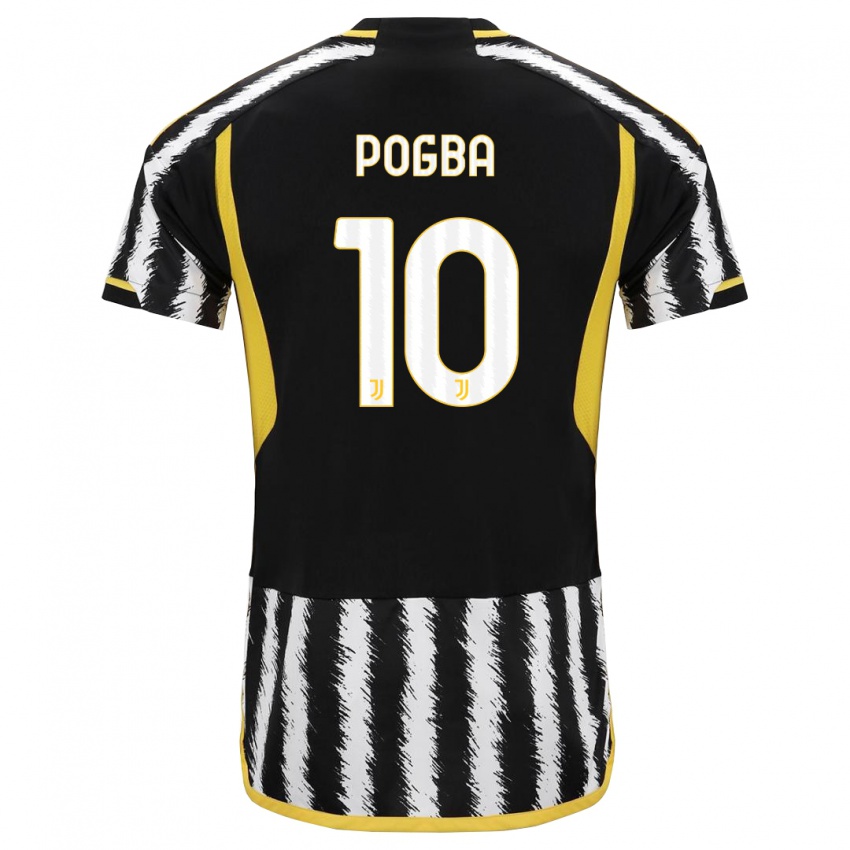 Damen Paul Pogba #10 Schwarz-Weiss Heimtrikot Trikot 2023/24 T-Shirt Österreich