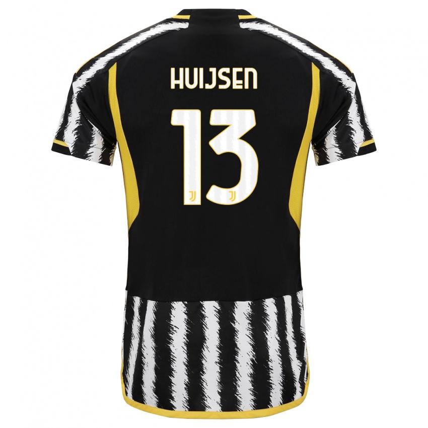 Damen Dean Huijsen #13 Schwarz-Weiss Heimtrikot Trikot 2023/24 T-Shirt Österreich