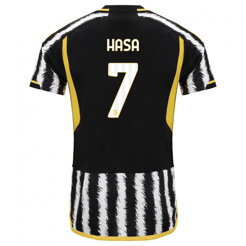 Damen Luis Hasa #7 Schwarz-Weiss Heimtrikot Trikot 2023/24 T-Shirt Österreich