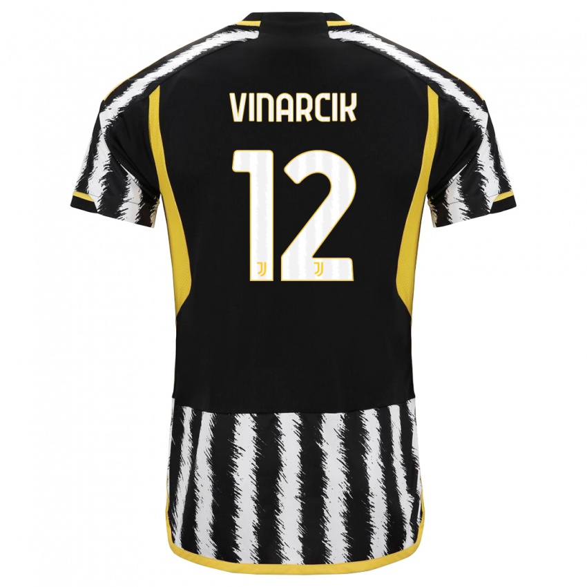 Damen Jakub Vinarcik #12 Schwarz-Weiss Heimtrikot Trikot 2023/24 T-Shirt Österreich