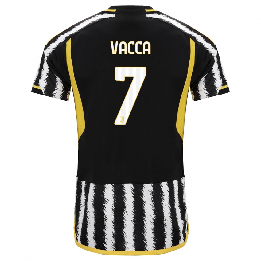 Damen Alessio Vacca #7 Schwarz-Weiss Heimtrikot Trikot 2023/24 T-Shirt Österreich