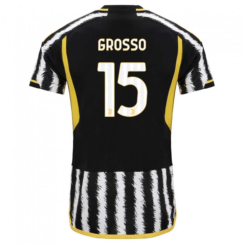 Damen Julia Grosso #15 Schwarz-Weiss Heimtrikot Trikot 2023/24 T-Shirt Österreich