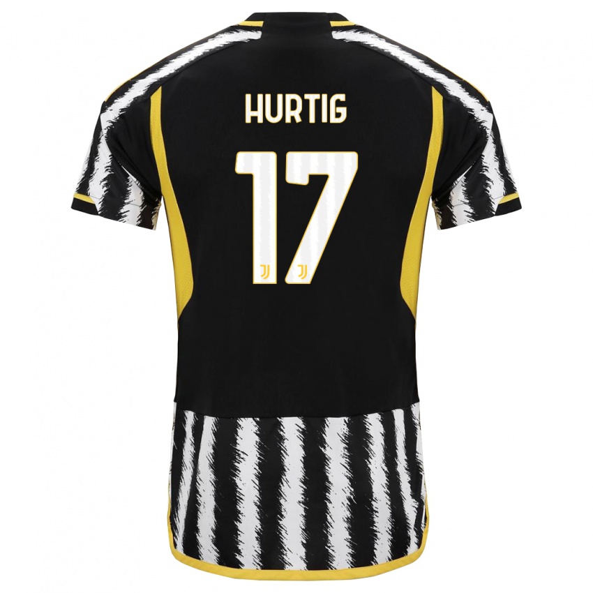 Damen Lina Hurtig #17 Schwarz-Weiss Heimtrikot Trikot 2023/24 T-Shirt Österreich
