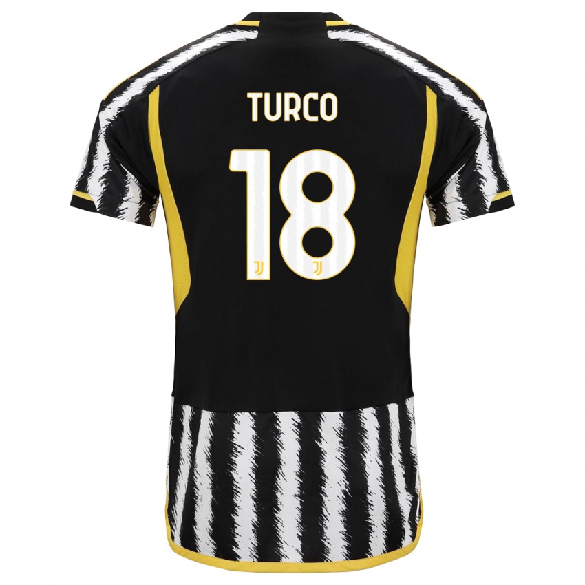 Damen Nicolo Turco #18 Schwarz-Weiss Heimtrikot Trikot 2023/24 T-Shirt Österreich