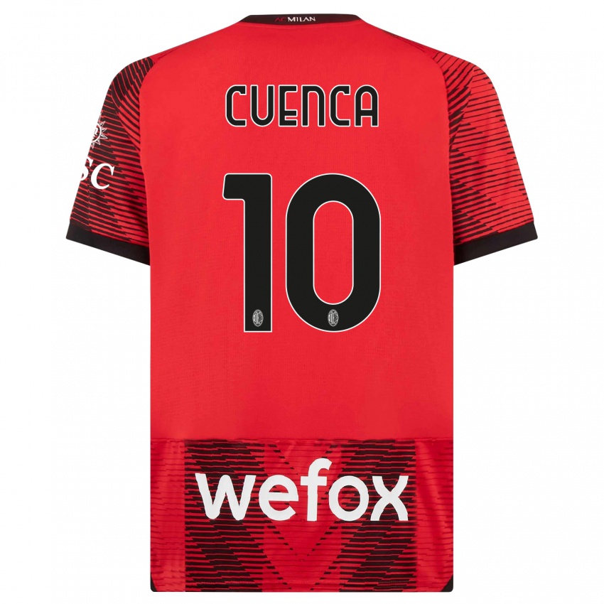 Damen Hugo Cuenca #10 Rot Schwarz Heimtrikot Trikot 2023/24 T-Shirt Österreich