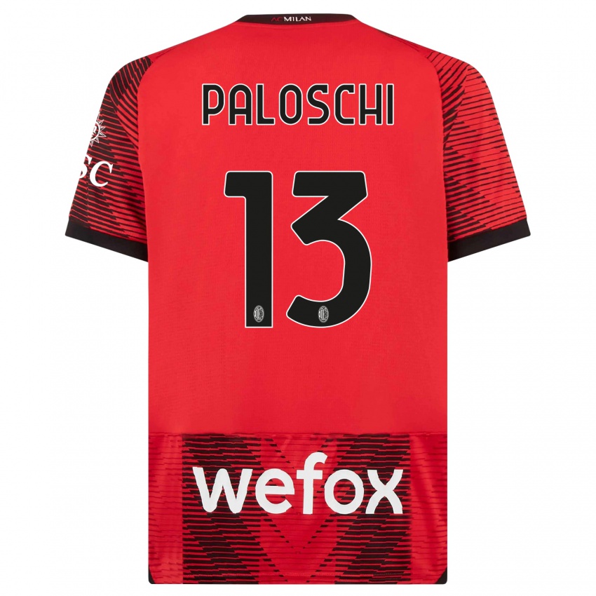 Damen Dorian Paloschi #13 Rot Schwarz Heimtrikot Trikot 2023/24 T-Shirt Österreich