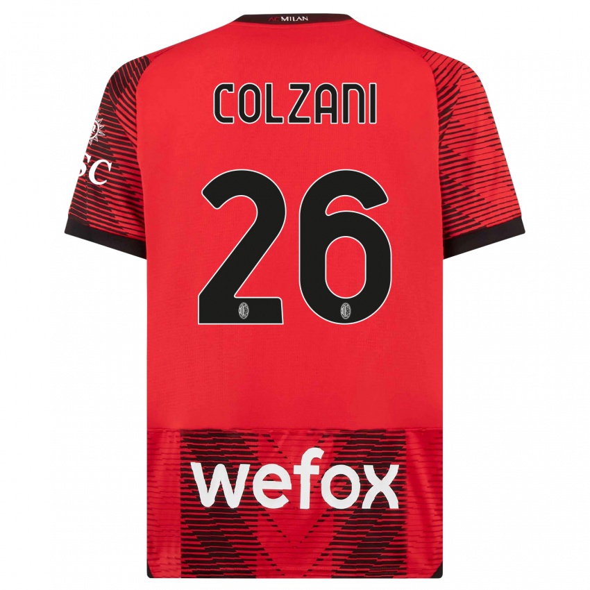 Damen Edoardo Colzani #26 Rot Schwarz Heimtrikot Trikot 2023/24 T-Shirt Österreich