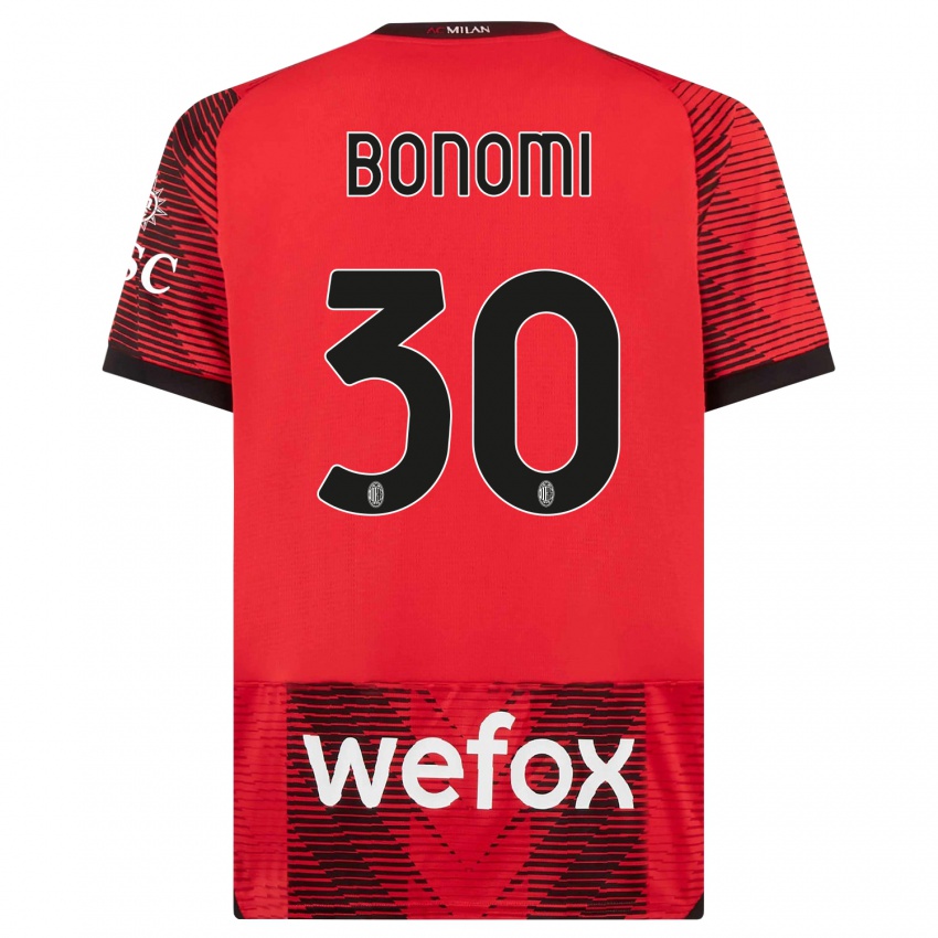 Damen Alessandro Bonomi #30 Rot Schwarz Heimtrikot Trikot 2023/24 T-Shirt Österreich