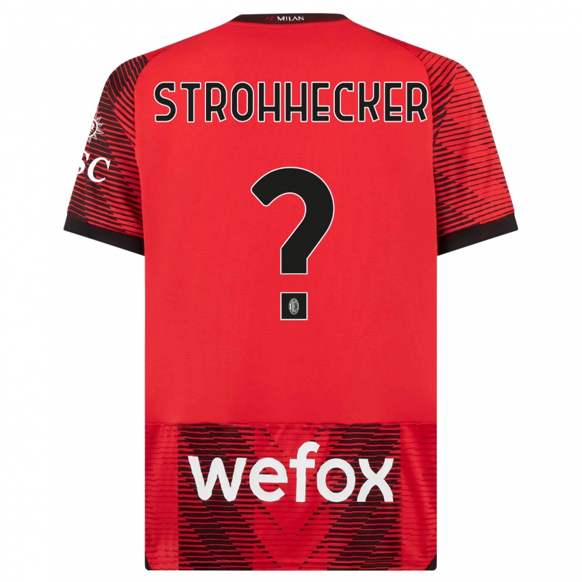 Damen Riccardo Strohhecker #0 Rot Schwarz Heimtrikot Trikot 2023/24 T-Shirt Österreich