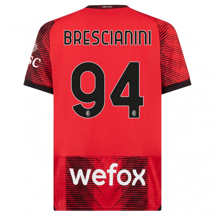 Damen Marco Brescianini #94 Rot Schwarz Heimtrikot Trikot 2023/24 T-Shirt Österreich