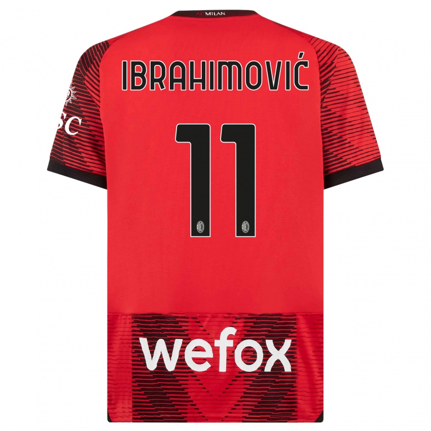 Damen Zlatan Ibrahimovic #11 Rot Schwarz Heimtrikot Trikot 2023/24 T-Shirt Österreich