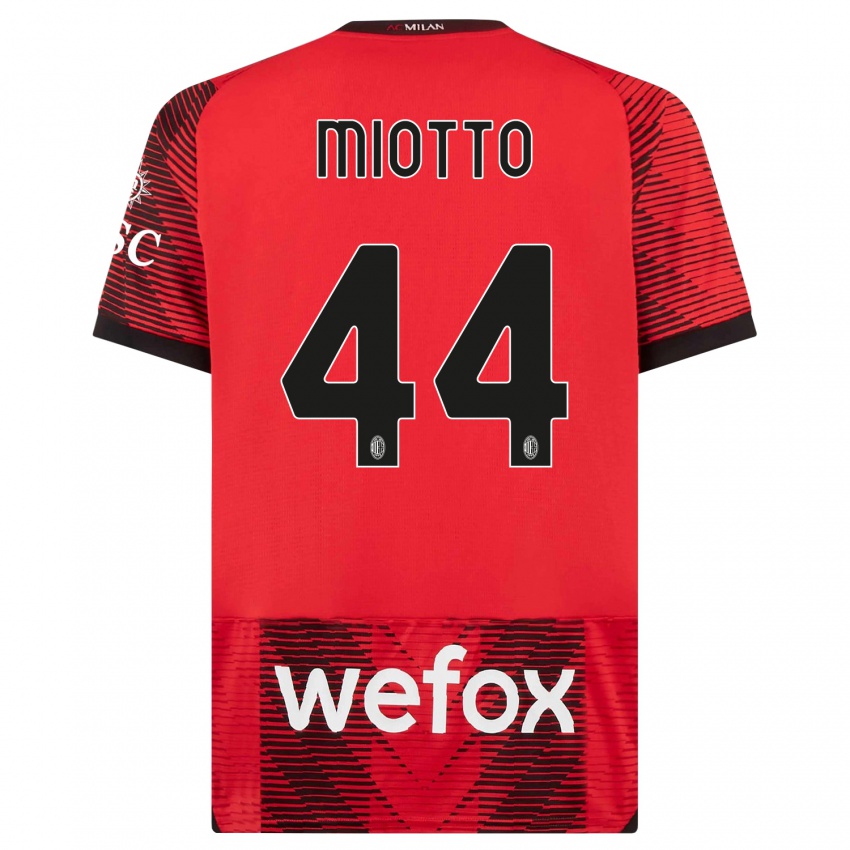 Damen Giorgia Miotto #44 Rot Schwarz Heimtrikot Trikot 2023/24 T-Shirt Österreich