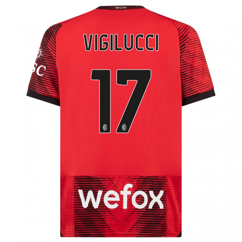 Damen Valery Vigilucci #17 Rot Schwarz Heimtrikot Trikot 2023/24 T-Shirt Österreich