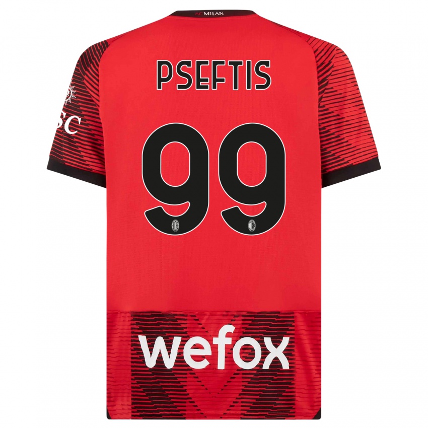 Damen Fotios Pseftis #99 Rot Schwarz Heimtrikot Trikot 2023/24 T-Shirt Österreich