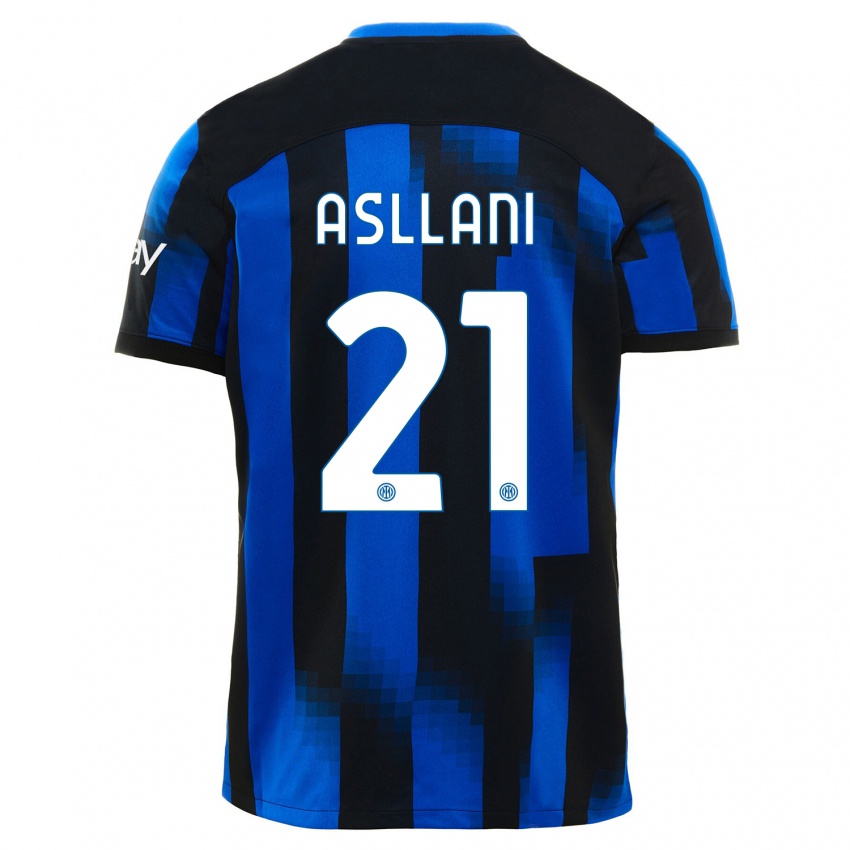 Damen Kristjan Asllani #21 Schwarz Blau Heimtrikot Trikot 2023/24 T-Shirt Österreich