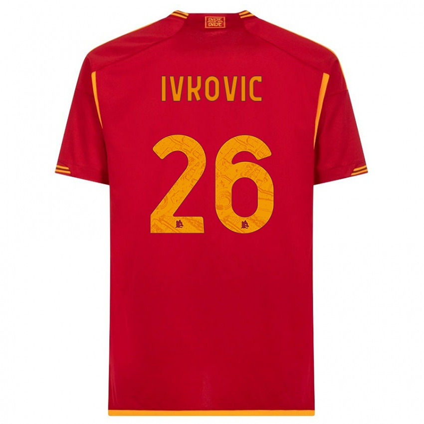 Damen Mate Ivkovic #26 Rot Heimtrikot Trikot 2023/24 T-Shirt Österreich