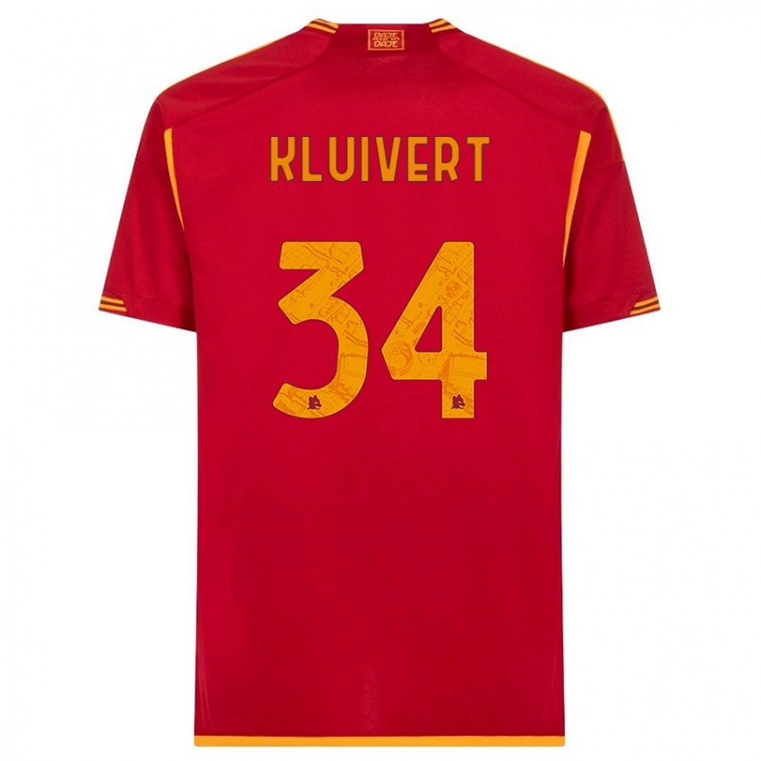 Damen Justin Kluivert #34 Rot Heimtrikot Trikot 2023/24 T-Shirt Österreich