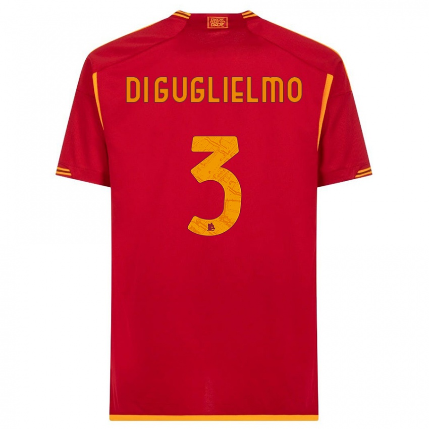 Damen Lucia Di Guglielmo #3 Rot Heimtrikot Trikot 2023/24 T-Shirt Österreich