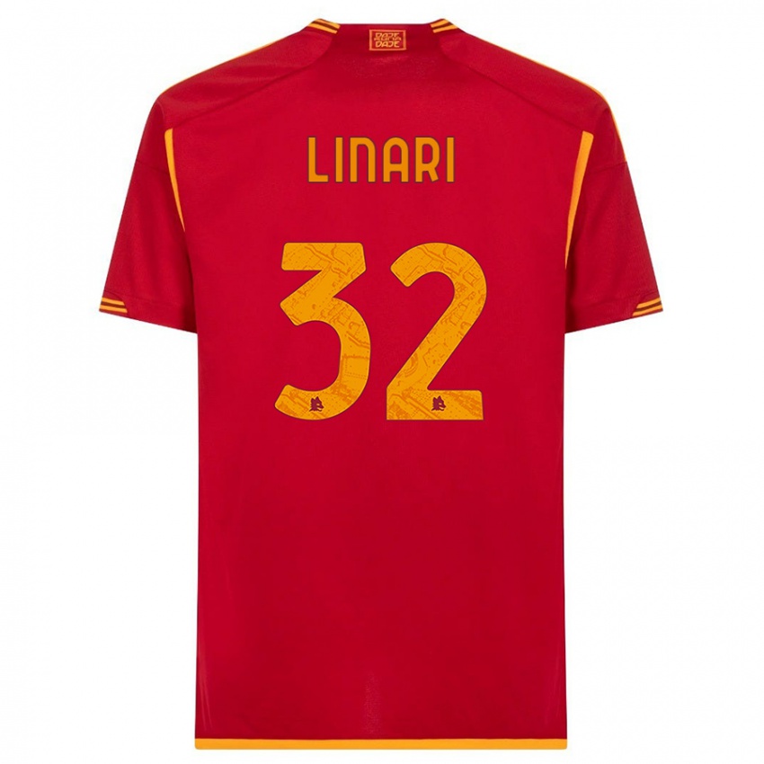 Damen Elena Linari #32 Rot Heimtrikot Trikot 2023/24 T-Shirt Österreich