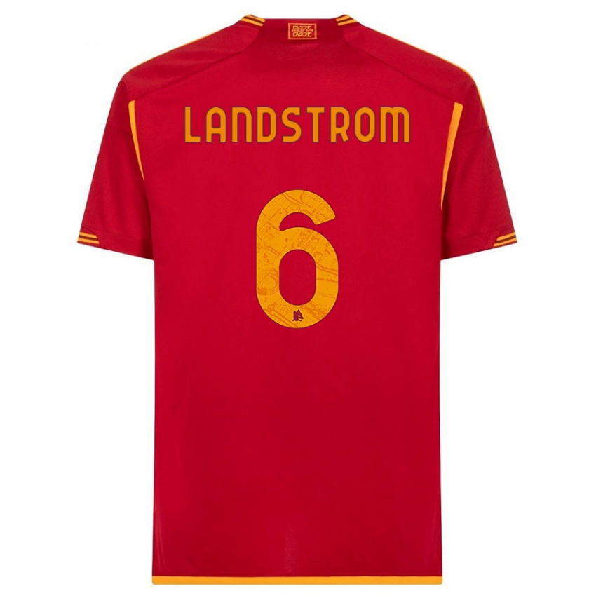 Damen Elin Landstrom #6 Rot Heimtrikot Trikot 2023/24 T-Shirt Österreich