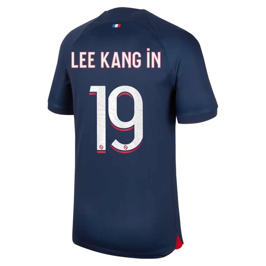 Damen Kang-In Lee #19 Blau Rot Heimtrikot Trikot 2023/24 T-Shirt Österreich