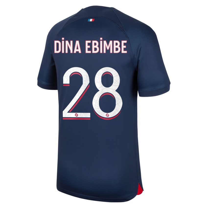 Damen Eric Junior Dina Ebimbe #28 Blau Rot Heimtrikot Trikot 2023/24 T-Shirt Österreich