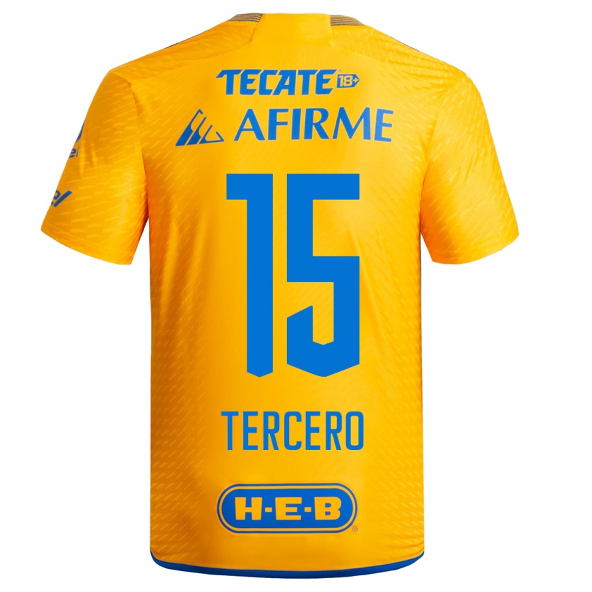 Damen Eduardo Tercero #15 Gelb Heimtrikot Trikot 2023/24 T-Shirt Österreich