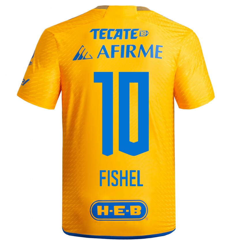 Damen Mia Fishel #10 Gelb Heimtrikot Trikot 2023/24 T-Shirt Österreich