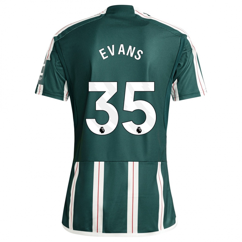 Damen Jonny Evans #35 Dunkelgrün Auswärtstrikot Trikot 2023/24 T-Shirt Österreich