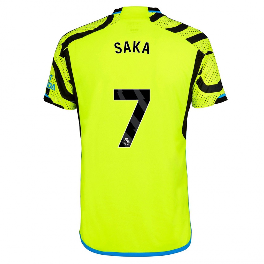 Damen Bukayo Saka #7 Gelb Auswärtstrikot Trikot 2023/24 T-Shirt Österreich