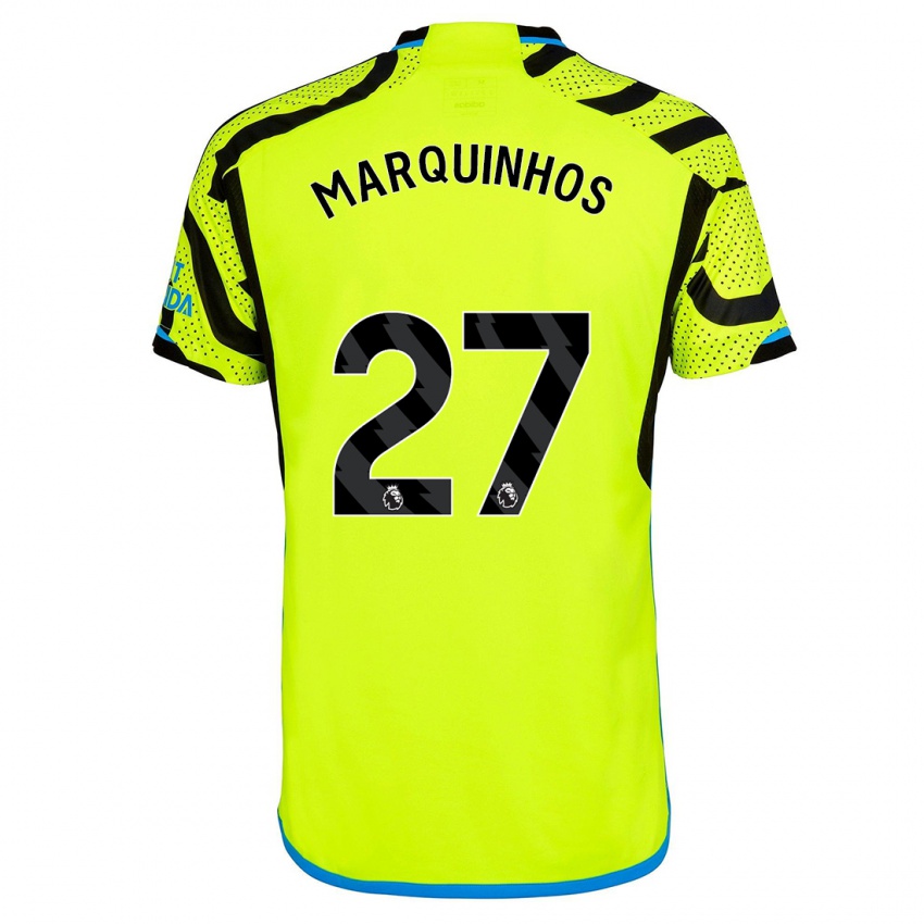 Damen Marquinhos #27 Gelb Auswärtstrikot Trikot 2023/24 T-Shirt Österreich