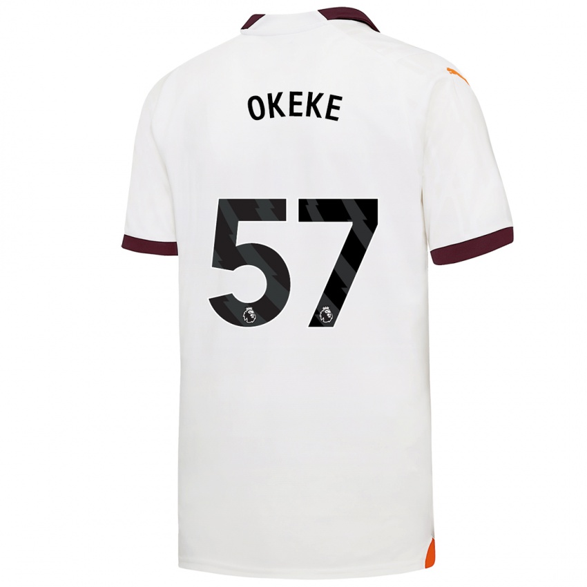 Damen Michael Okeke #57 Weiß Auswärtstrikot Trikot 2023/24 T-Shirt Österreich