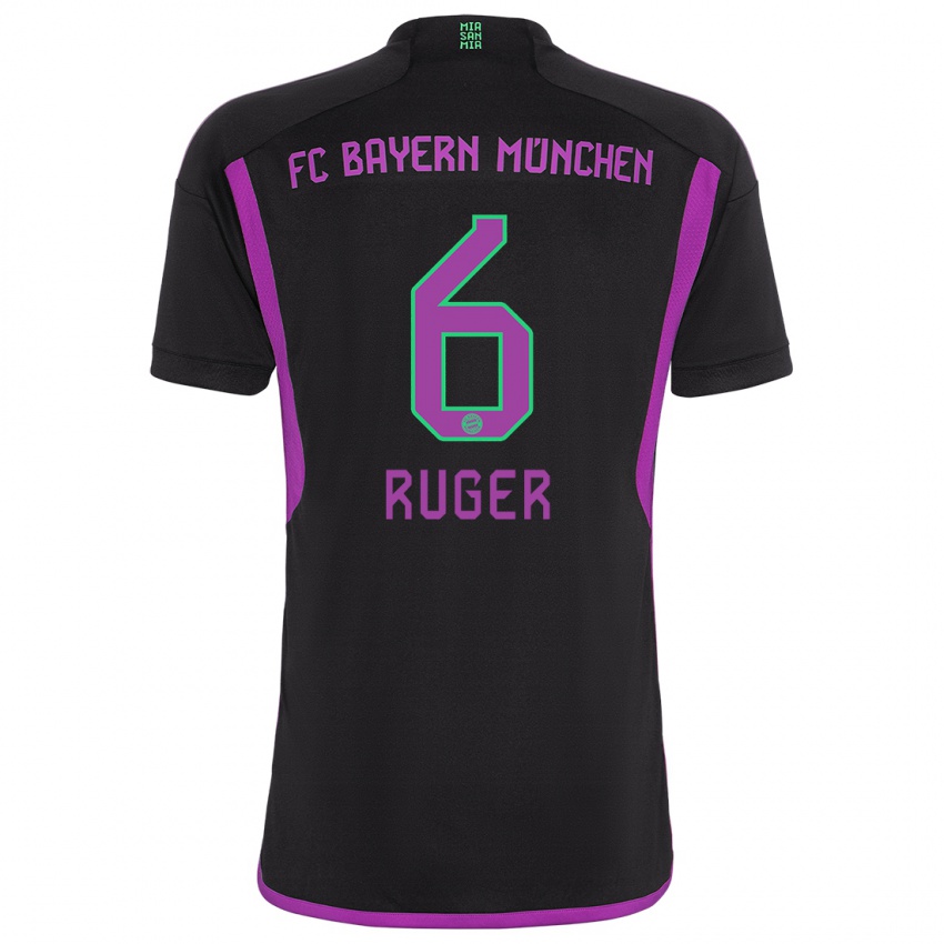 Damen Kurt Ruger #6 Schwarz Auswärtstrikot Trikot 2023/24 T-Shirt Österreich