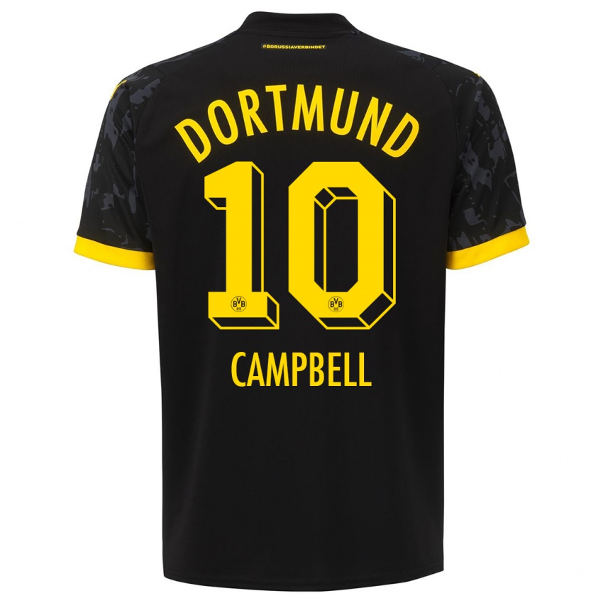 Damen Cole Campbell #10 Schwarz Auswärtstrikot Trikot 2023/24 T-Shirt Österreich
