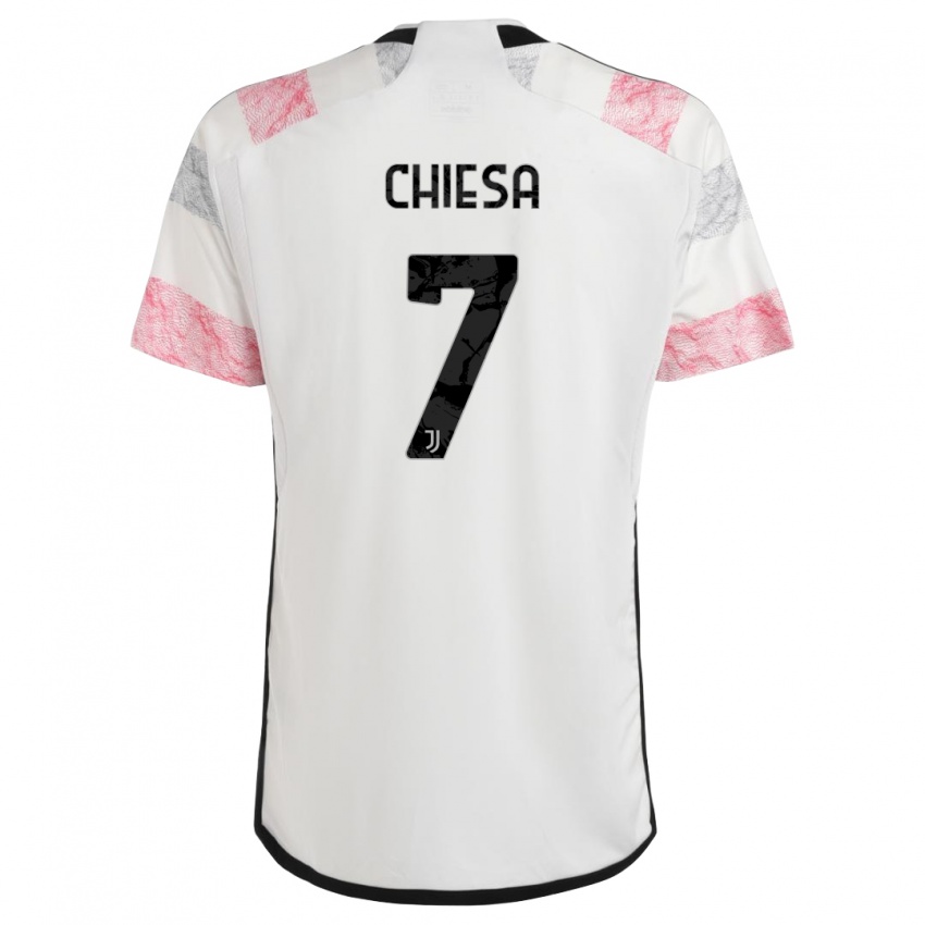 Damen Federico Chiesa #7 Weiß Rosa Auswärtstrikot Trikot 2023/24 T-Shirt Österreich