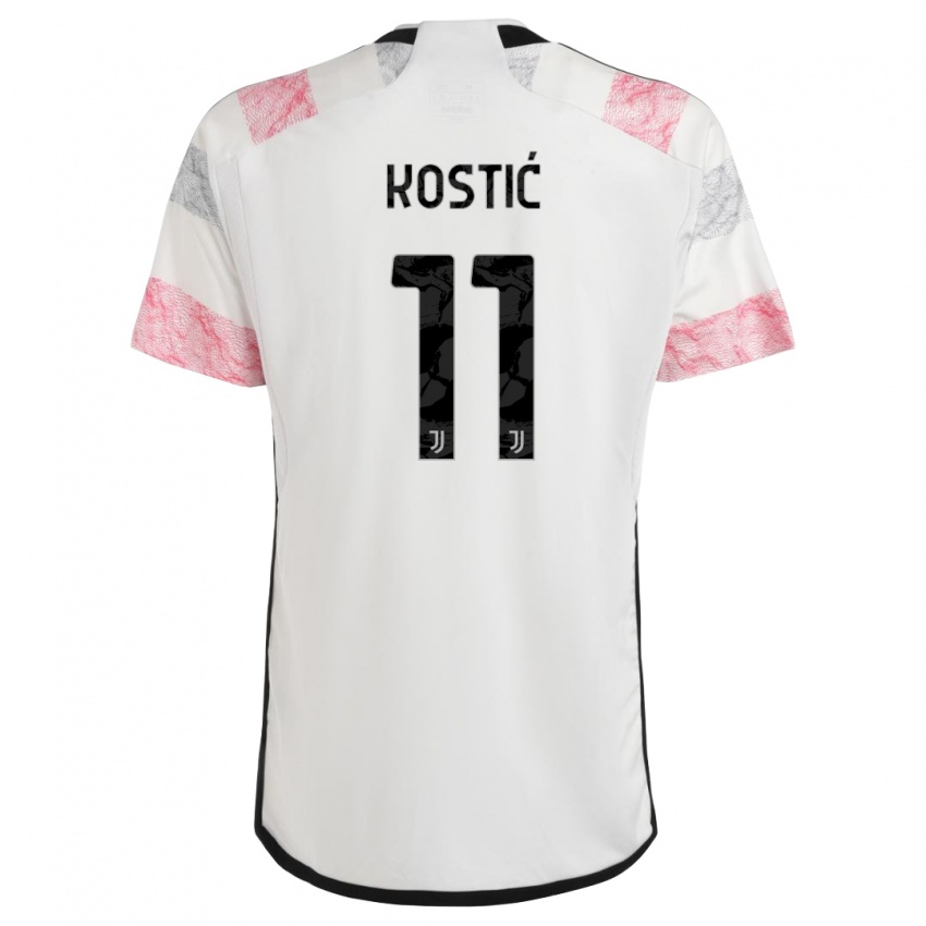 Damen Filip Kostic #11 Weiß Rosa Auswärtstrikot Trikot 2023/24 T-Shirt Österreich